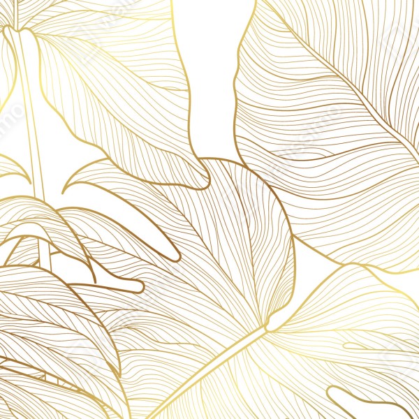Naklejka na biurko i stół złote botaniczne rysunki liści – Wallissimo® Naklejka na biurko i stół złote botaniczne rysunki liści – Wallissimo®