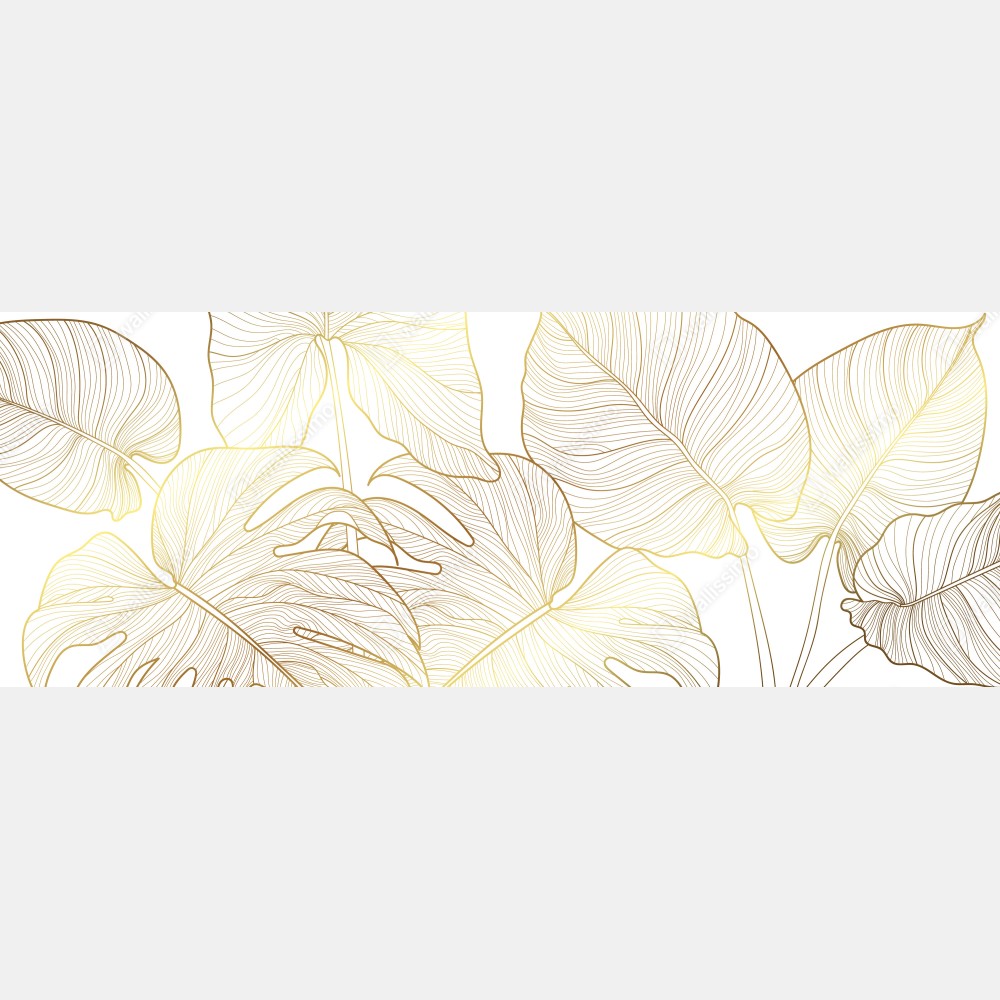 Naklejka na biurko i stół złote botaniczne rysunki liści – Wallissimo® Naklejka na biurko i stół złote botaniczne rysunki liści – Wallissimo®