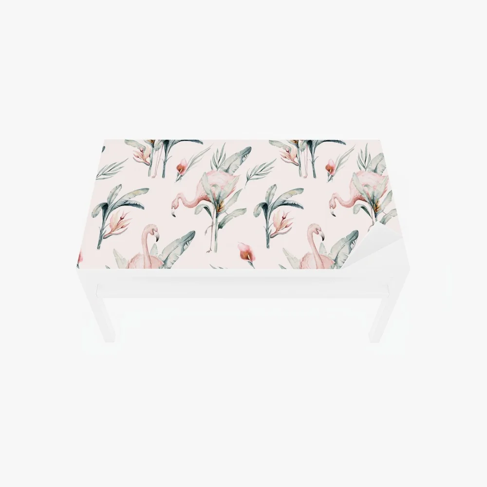 Naklejka na biurko i stół akwarelowy wzór z flamingami – Wallissimo® Naklejka na biurko i stół akwarelowy wzór z flamingami – Wallissimo®