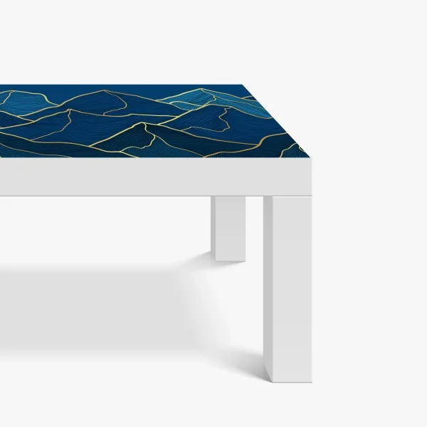 Naklejka na biurko i stół złote linie górskie na granatowym tle – Wallissimo® Naklejka na biurko i stół złote linie górskie na granatowym tle – Wallissimo®