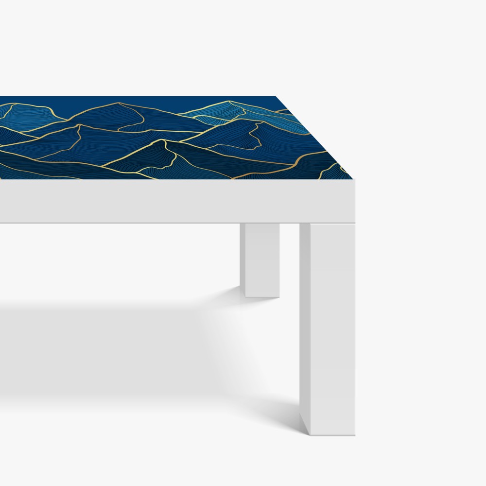 Naklejka na biurko i stół złote linie górskie na granatowym tle – Wallissimo® Naklejka na biurko i stół złote linie górskie na granatowym tle – Wallissimo®