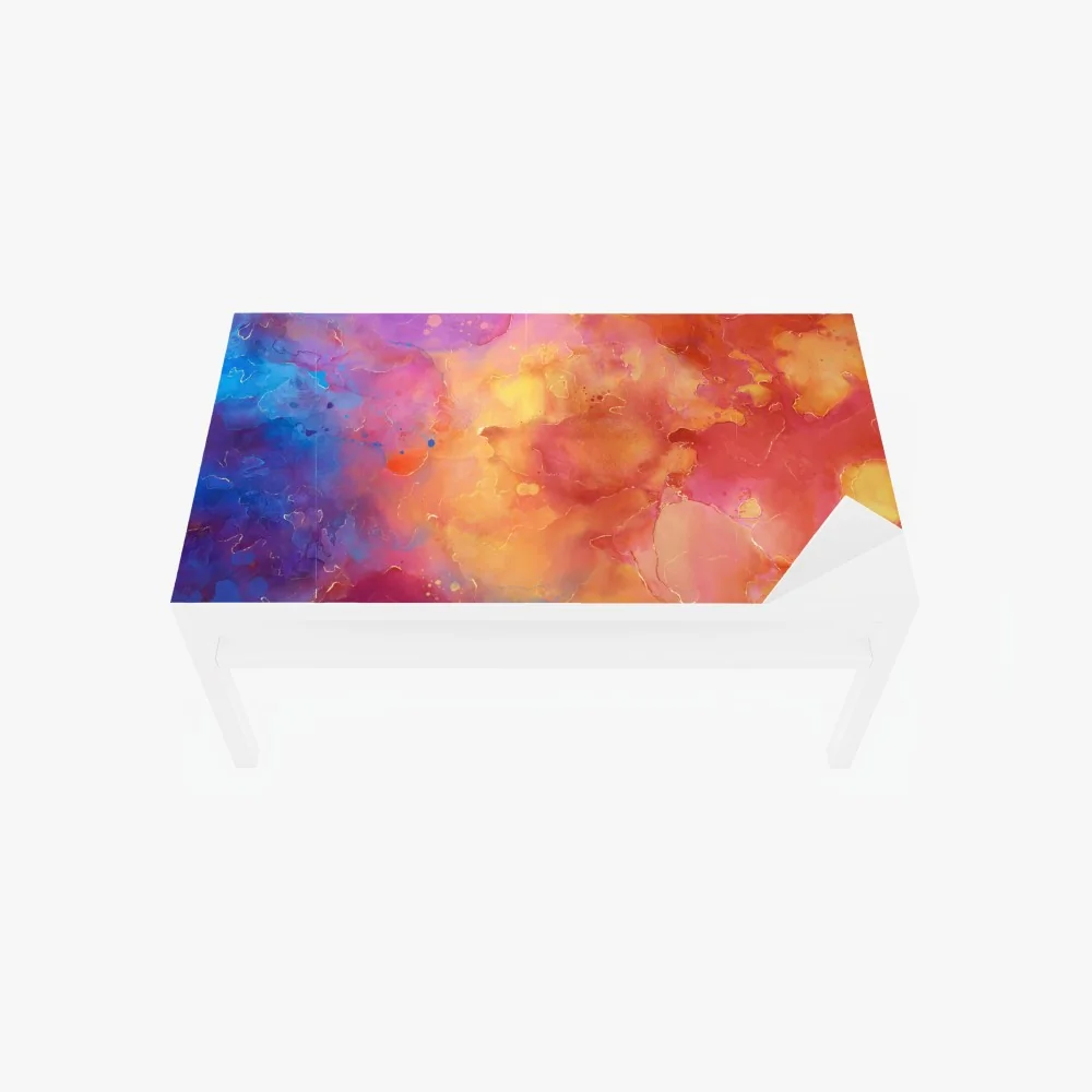 Naklejka na biurko i stół żywa akwarelowa abstrakcja w ciepłych barwach – Wallissimo® Naklejka na biurko i stół żywa akwarelowa abstrakcja w ciepłych barwach – Wallissimo®