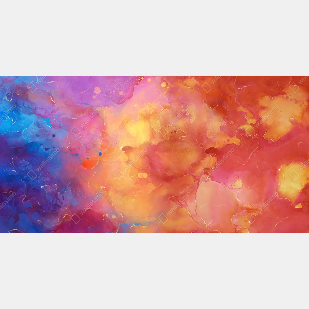 Naklejka na biurko i stół żywa akwarelowa abstrakcja w ciepłych barwach – Wallissimo® Naklejka na biurko i stół żywa akwarelowa abstrakcja w ciepłych barwach – Wallissimo®