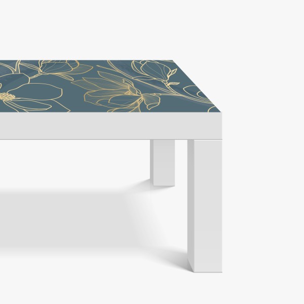 Naklejka na biurko i stół luksusowa niebiesko-złota abstrakcja fluidalna – Wallissimo®