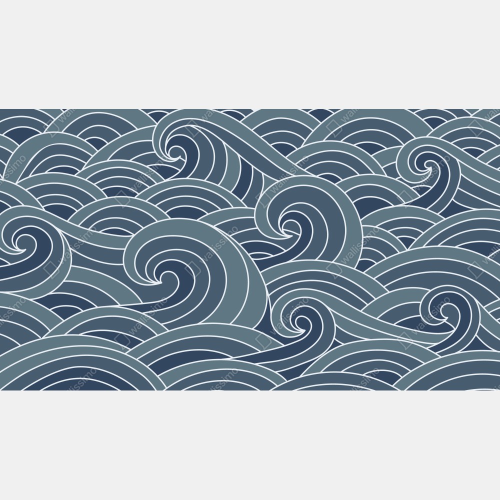 Naklejka na biurko i stół stylizowany wzór fal morskich – Wallissimo® Naklejka na biurko i stół stylizowany wzór fal morskich – Wallissimo®