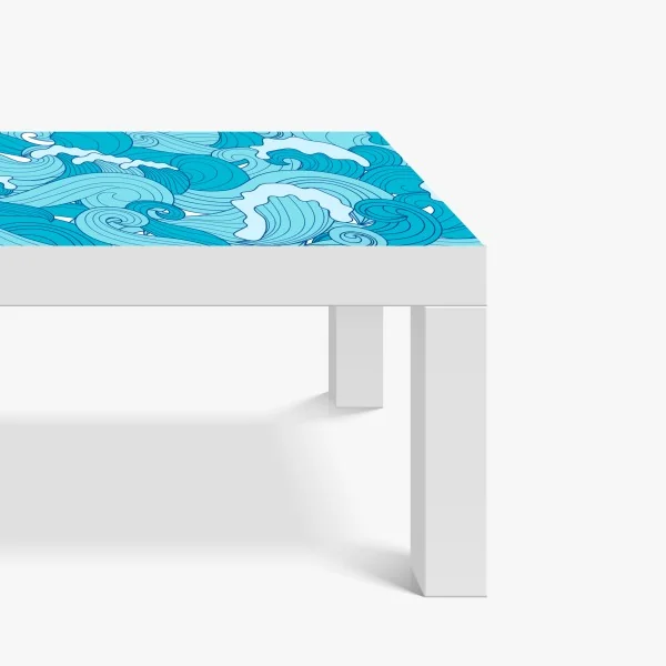 Naklejka na biurko i stół niebieskie fale oceanu – Wallissimo® Naklejka na biurko i stół niebieskie fale oceanu – Wallissimo®