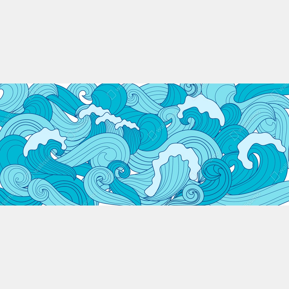 Naklejka na biurko i stół niebieskie fale oceanu – Wallissimo® Naklejka na biurko i stół niebieskie fale oceanu – Wallissimo®