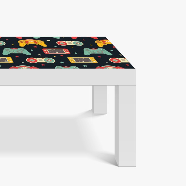 Naklejka na biurko i stół stylizowany motyw tygrysa na turkusowym tle – Wallissimo®