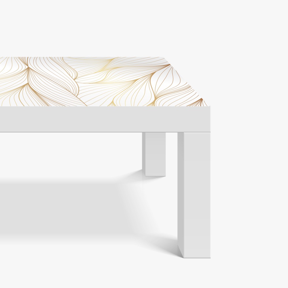 Naklejka na biurko i stół złote płynne linie abstrakcyjny wzór – Wallissimo® Naklejka na biurko i stół złote płynne linie abstrakcyjny wzór – Wallissimo®