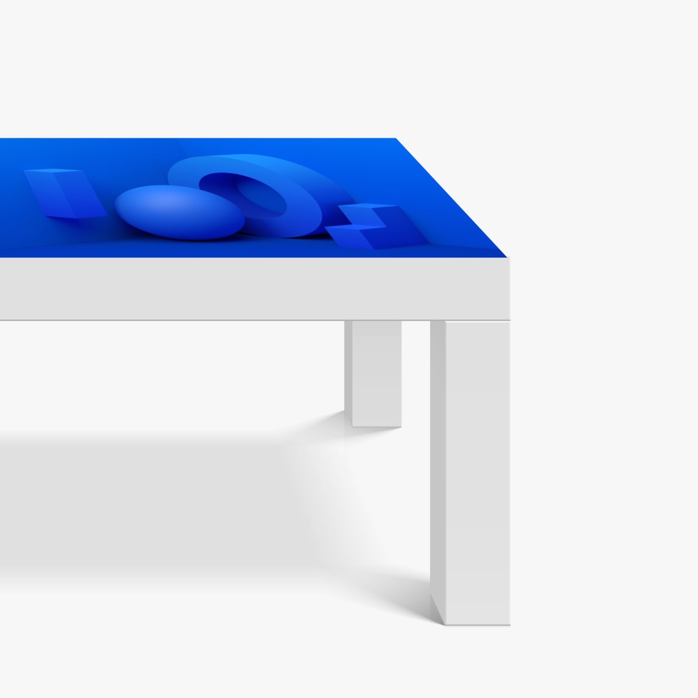 Naklejka na biurko i stół niebieska geometryczna kompozycja 3d – Wallissimo® Naklejka na biurko i stół niebieska geometryczna kompozycja 3d – Wallissimo®