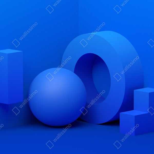 Naklejka na biurko i stół niebieska geometryczna kompozycja 3d – Wallissimo® Naklejka na biurko i stół niebieska geometryczna kompozycja 3d – Wallissimo®