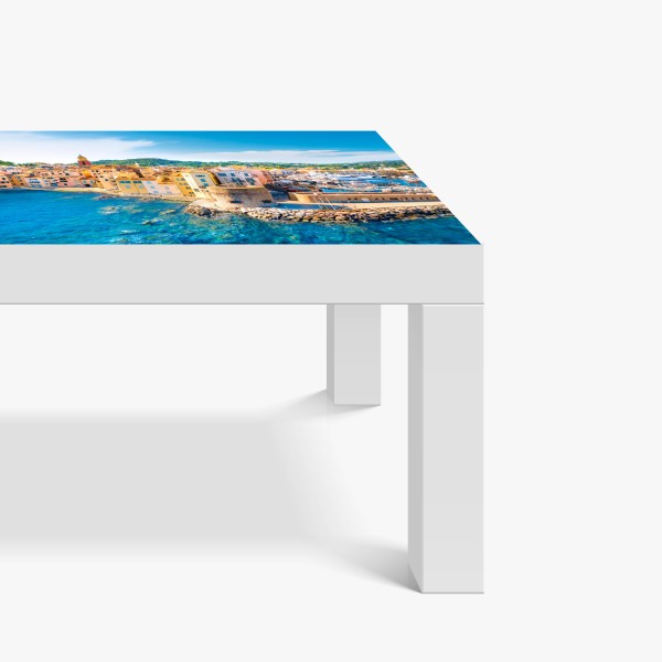 Naklejka na biurko i stół geometryczna abstrakcja w czerwieni i czerni – Wallissimo®