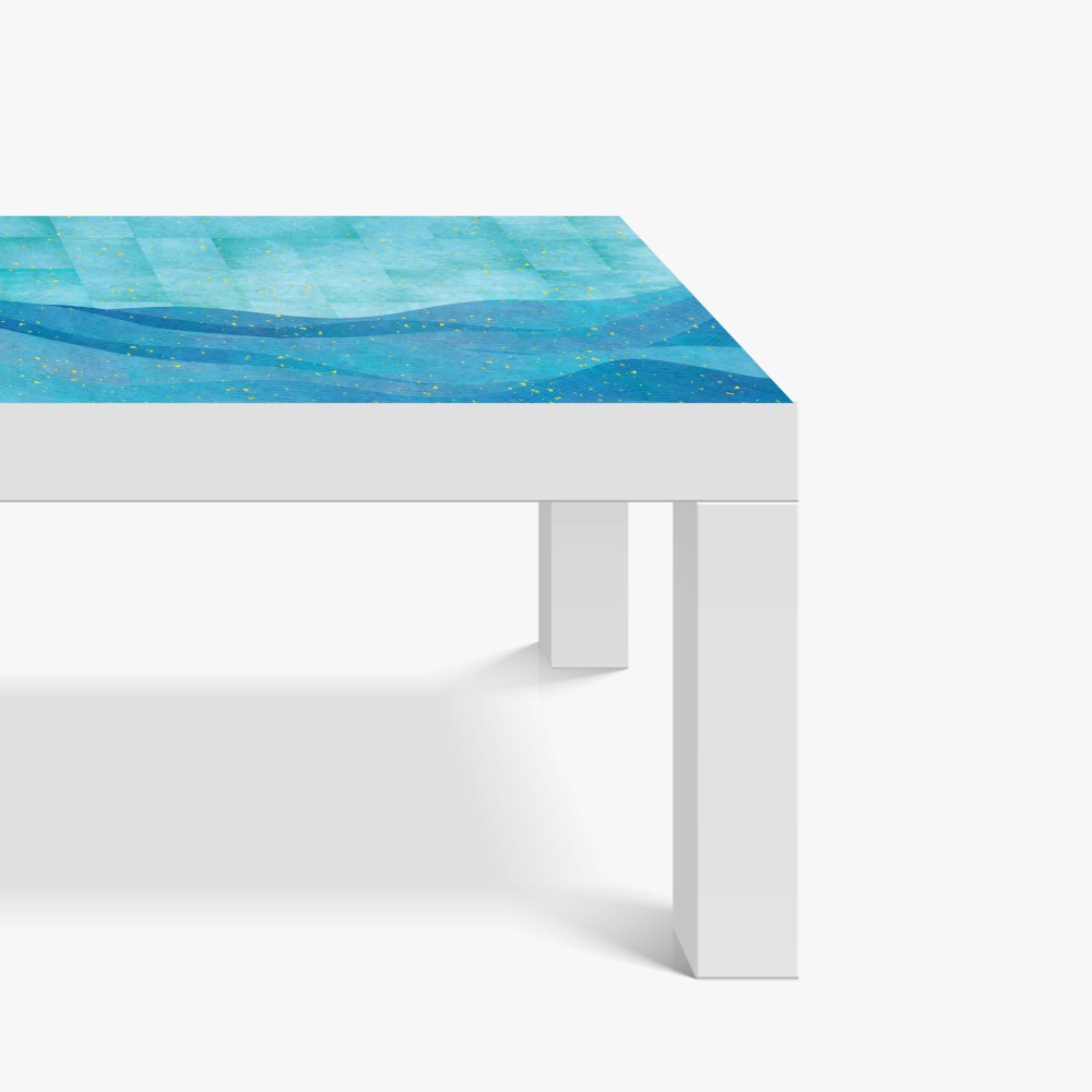 Naklejka na biurko i stół turkusowe fale abstrakcyjna kompozycja – Wallissimo® Naklejka na biurko i stół turkusowe fale abstrakcyjna kompozycja – Wallissimo®