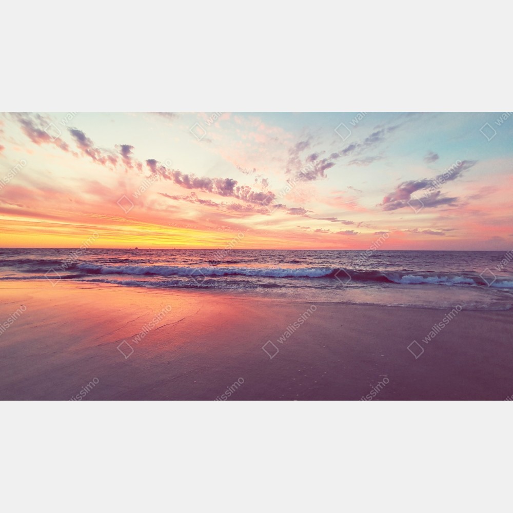 Naklejka na biurko i stół pastelowy zachód słońca nad spokojnym morzem – Wallissimo® Naklejka na biurko i stół pastelowy zachód słońca nad spokojnym morzem – Wallissimo®