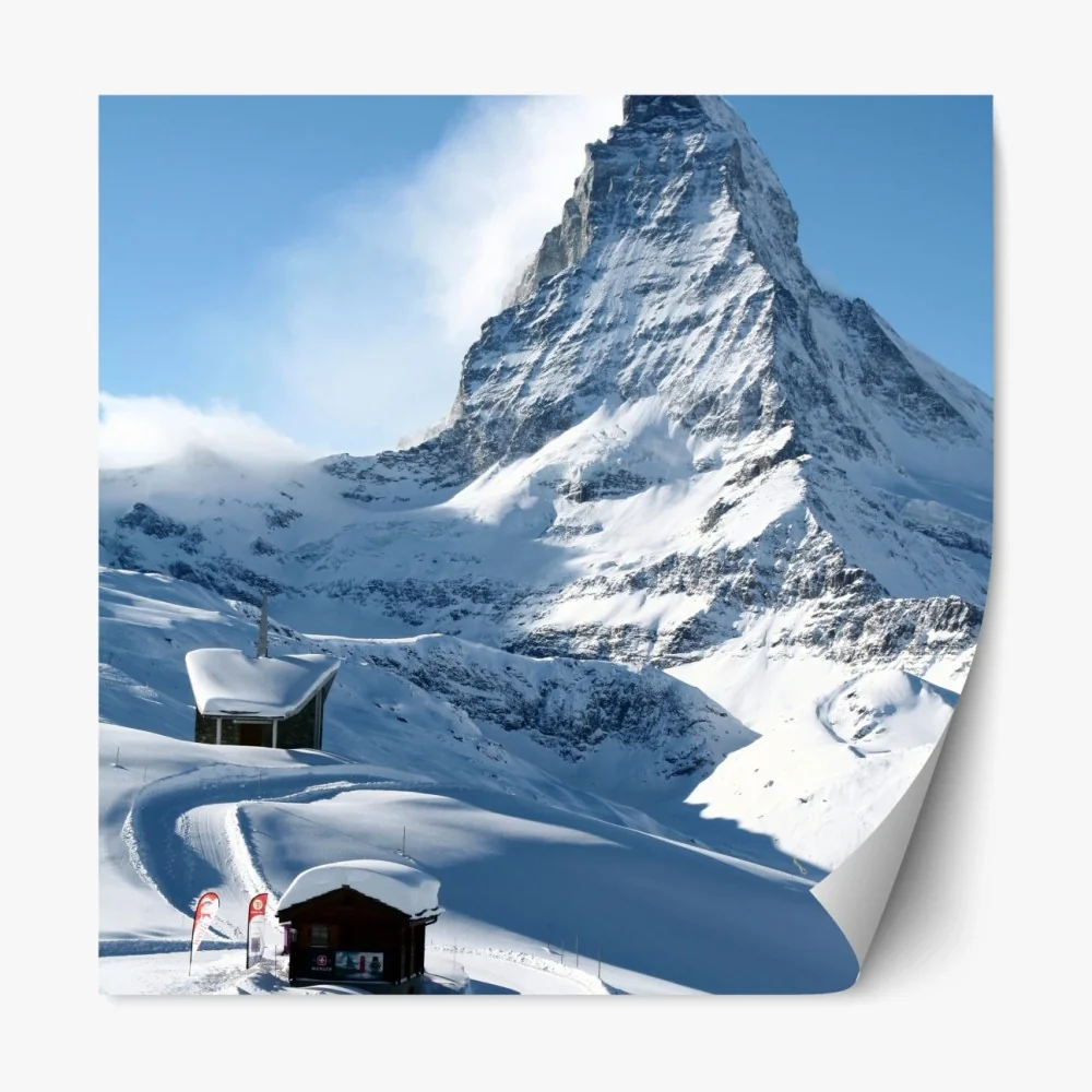 Naklejka repozycjonowalna majestatyczny alpejski szczyt zimą – Wallissimo® Naklejka repozycjonowalna majestatyczny alpejski szczyt zimą – Wallissimo®