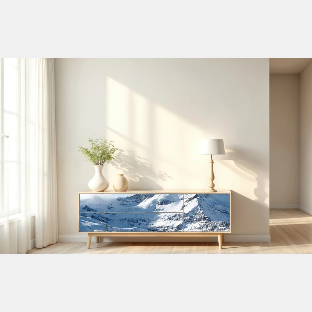 Naklejka repozycjonowalna majestatyczny alpejski szczyt zimą – Wallissimo® Naklejka repozycjonowalna majestatyczny alpejski szczyt zimą – Wallissimo®