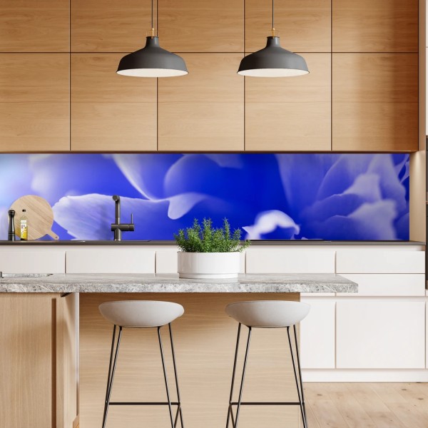 Naklejka repozycjonowalna luksusowa niebiesko-złota abstrakcja fluidalna – Wallissimo®