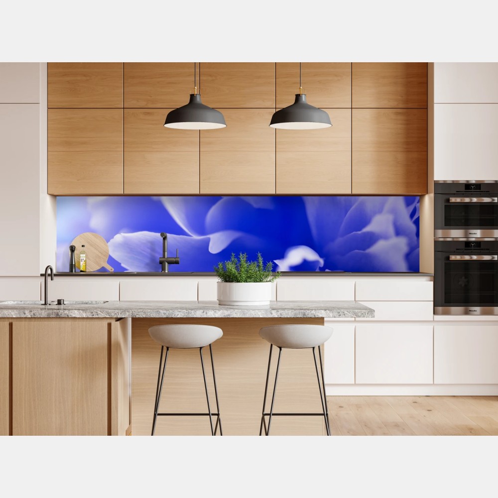 Naklejka repozycjonowalna delikatny niebieski abstrakcyjny kwiat zbliżenie – Wallissimo® Naklejka repozycjonowalna delikatny niebieski abstrakcyjny kwiat zbliżenie – Wallissimo®