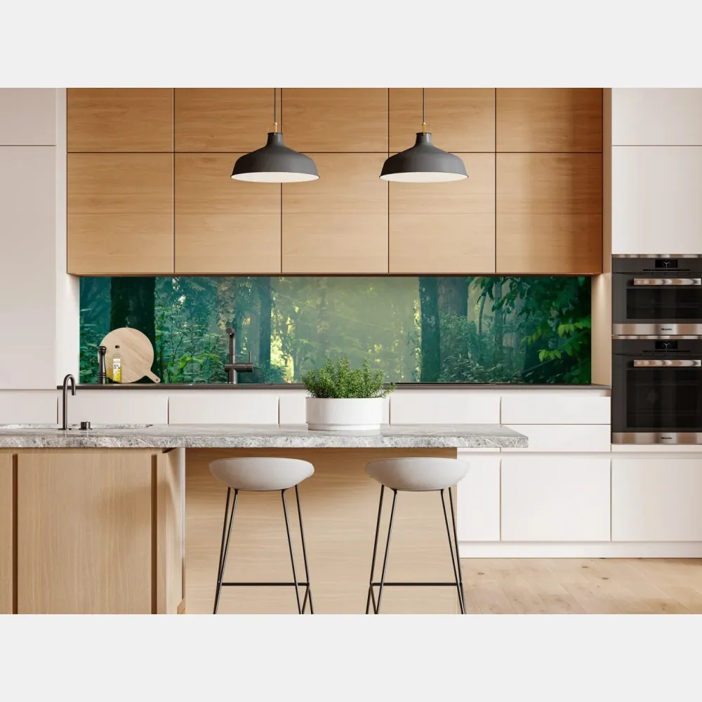 Naklejka repozycjonowalna mchowe kamienne schody do mglistego lasu – Wallissimo® Naklejka repozycjonowalna mchowe kamienne schody do mglistego lasu – Wallissimo®