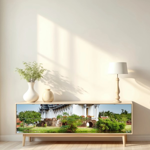 Naklejka repozycjonowalna Sanphet Prasat pałac nad jeziorem – Wallissimo® Naklejka repozycjonowalna Sanphet Prasat pałac nad jeziorem – Wallissimo®