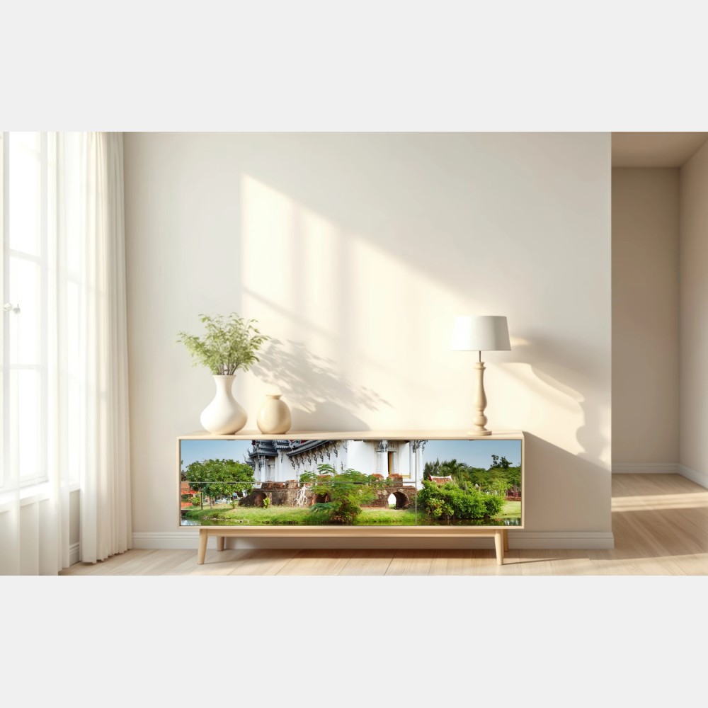 Naklejka repozycjonowalna Sanphet Prasat pałac nad jeziorem – Wallissimo® Naklejka repozycjonowalna Sanphet Prasat pałac nad jeziorem – Wallissimo®