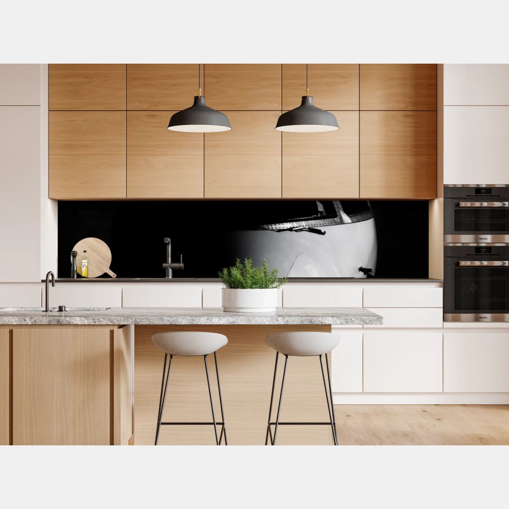 Naklejka repozycjonowalna monochromatyczny portret nosa odrzutowca – Wallissimo® Naklejka repozycjonowalna monochromatyczny portret nosa odrzutowca – Wallissimo®