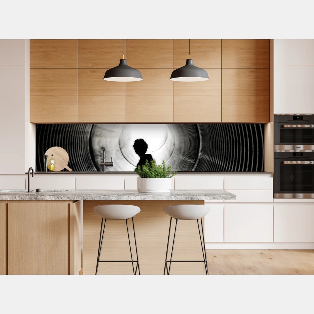 Naklejka repozycjonowalna sylwetka w spiralnym tunelu – Wallissimo® Naklejka repozycjonowalna sylwetka w spiralnym tunelu – Wallissimo®