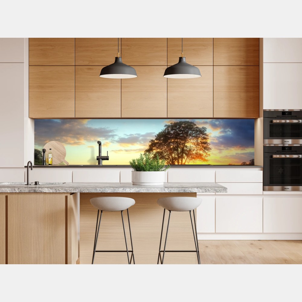 Naklejka repozycjonowalna lawendowy zachód słońca z kolorowymi balonami – Wallissimo® Naklejka repozycjonowalna lawendowy zachód słońca z kolorowymi balonami – Wallissimo®