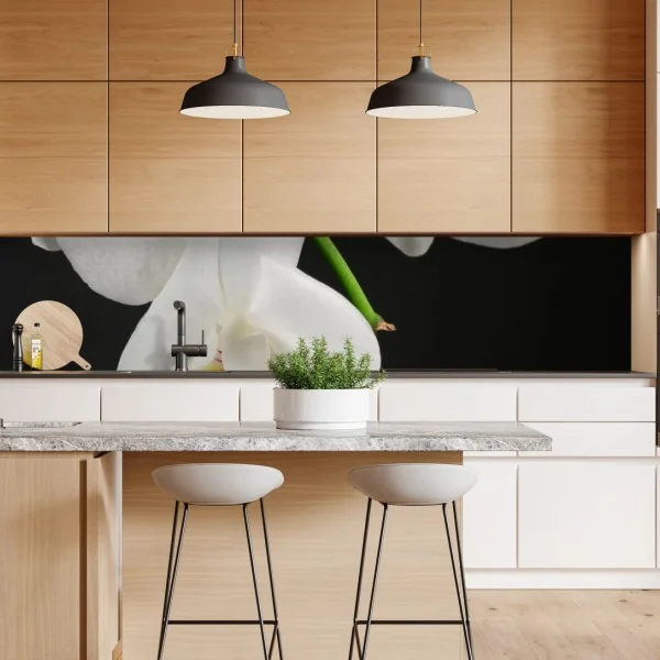 Naklejka repozycjonowalna ciepły wzór drewnianych lameli na ścianę – Wallissimo®