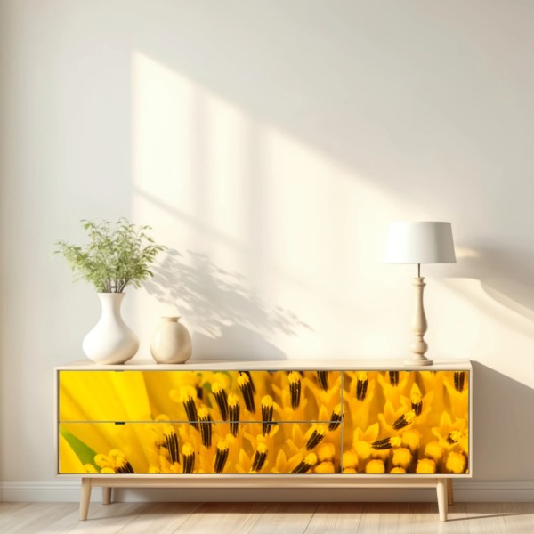 Naklejka repozycjonowalna złoty słonecznik zbliżenie – Wallissimo® Naklejka repozycjonowalna złoty słonecznik zbliżenie – Wallissimo®