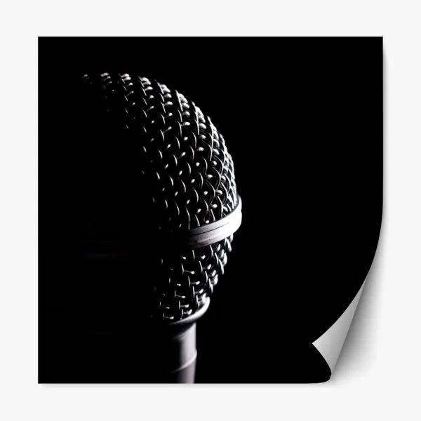 Naklejka repozycjonowalna dramatyczne zbliżenie mikrofonu
