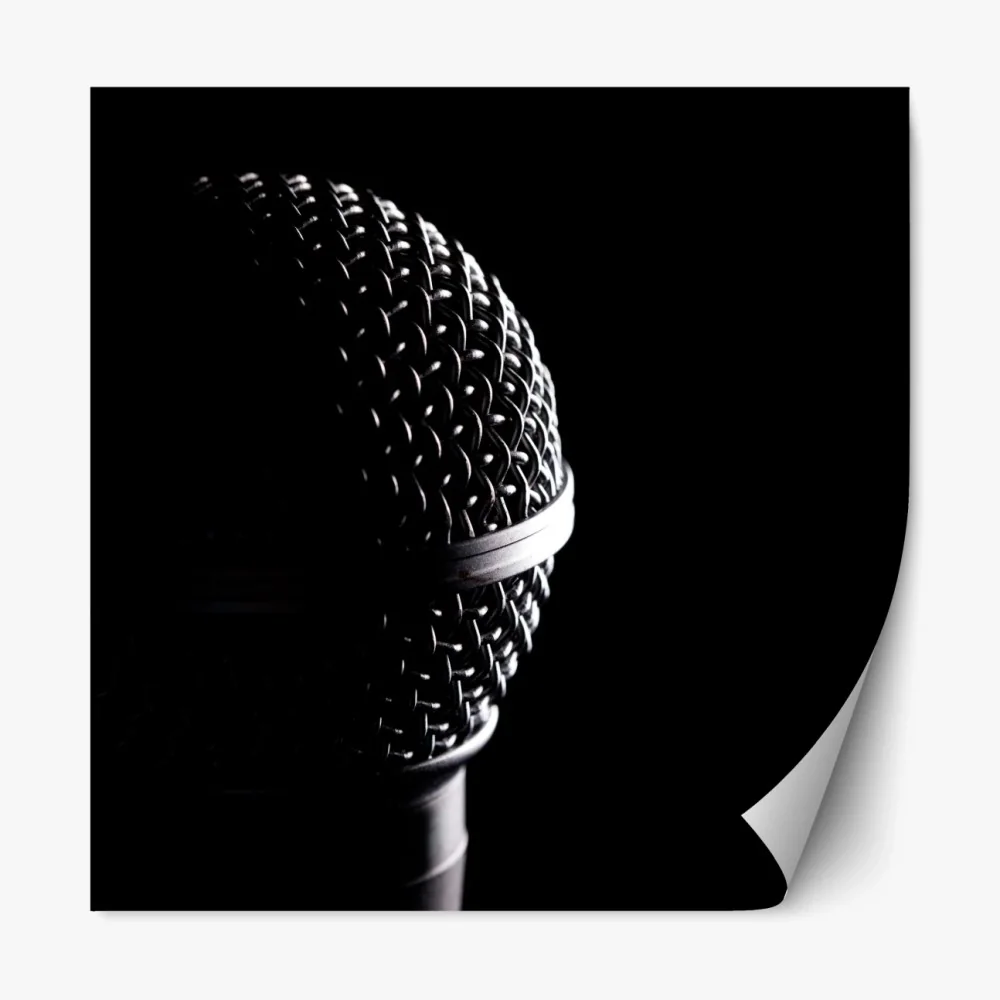 Naklejka repozycjonowalna dramatyczne zbliżenie mikrofonu – Wallissimo® Naklejka repozycjonowalna dramatyczne zbliżenie mikrofonu – Wallissimo®