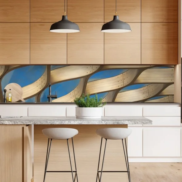 Naklejka repozycjonowalna delikatny akwarelowy wzór z liśćmi eukaliptusa – Wallissimo®