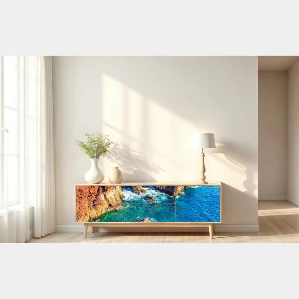 Naklejka repozycjonowalna surowe klify i turkusowe morze przy Punto Teno, Teneryfa – Wallissimo® Naklejka repozycjonowalna surowe klify i turkusowe morze przy Punto Teno, Teneryfa – Wallissimo®