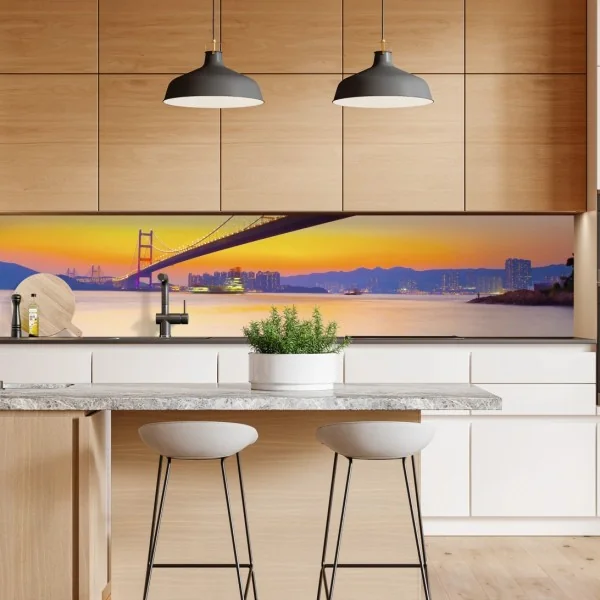 Naklejka repozycjonowalna odważne czerwone geometryczne bloki – Wallissimo®