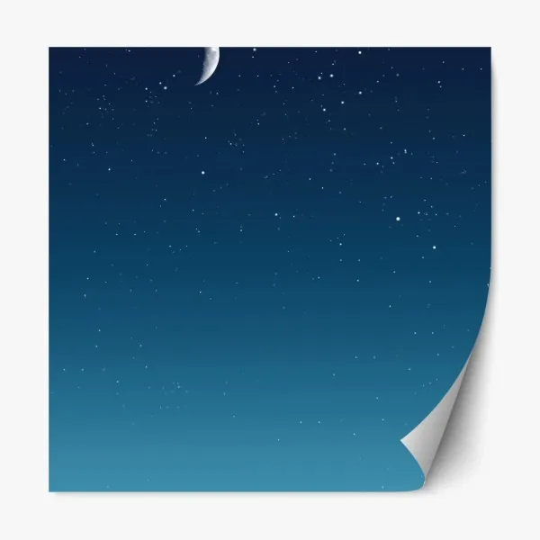 Naklejka repozycjonowalna spokojne nocne niebo z księżycem