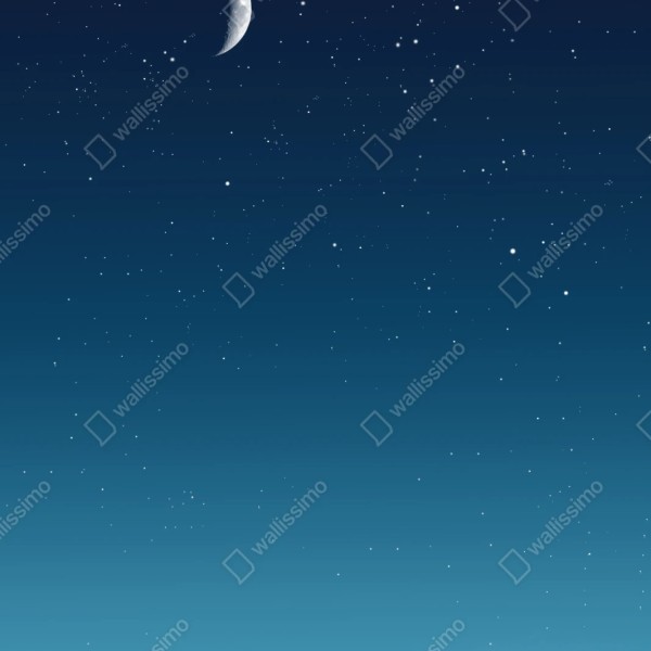Naklejka repozycjonowalna spokojne nocne niebo z księżycem – Wallissimo® Naklejka repozycjonowalna spokojne nocne niebo z księżycem – Wallissimo®