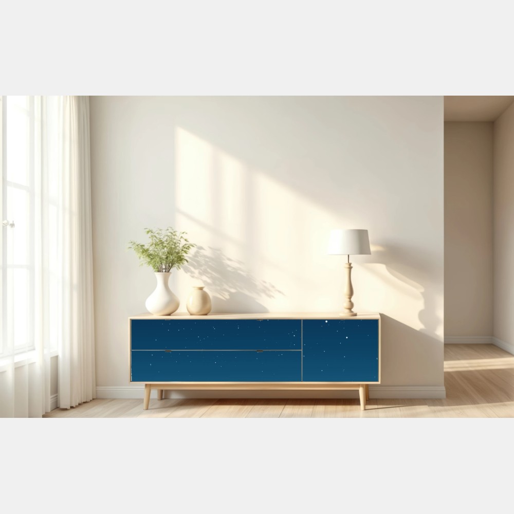 Naklejka repozycjonowalna spokojne nocne niebo z księżycem – Wallissimo® Naklejka repozycjonowalna spokojne nocne niebo z księżycem – Wallissimo®