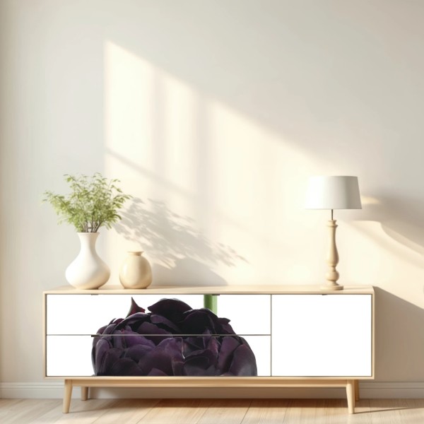 Naklejka repozycjonowalna ciemne fioletowe tulipany na białym tle – Wallissimo® Naklejka repozycjonowalna ciemne fioletowe tulipany na białym tle – Wallissimo®