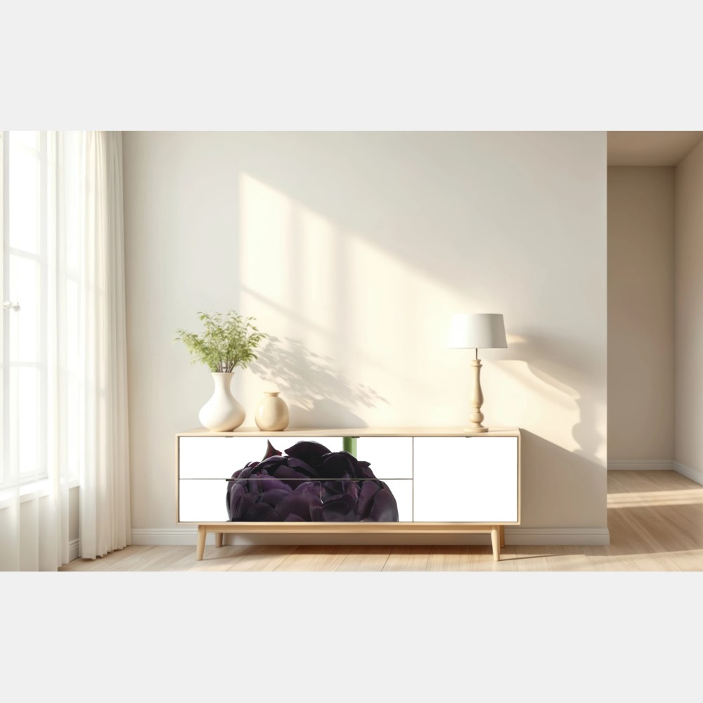 Naklejka repozycjonowalna ciemne fioletowe tulipany na białym tle – Wallissimo® Naklejka repozycjonowalna ciemne fioletowe tulipany na białym tle – Wallissimo®