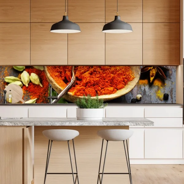 Naklejka repozycjonowalna żywe przyprawy i zioła na drewnie – Wallissimo® Naklejka repozycjonowalna żywe przyprawy i zioła na drewnie – Wallissimo®