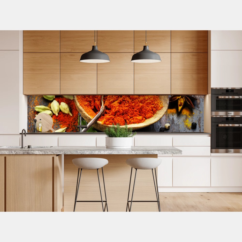 Naklejka repozycjonowalna żywe przyprawy i zioła na drewnie – Wallissimo® Naklejka repozycjonowalna żywe przyprawy i zioła na drewnie – Wallissimo®