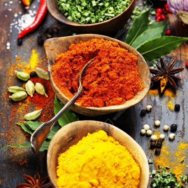 Naklejka repozycjonowalna żywe przyprawy i zioła na drewnie – Wallissimo® Naklejka repozycjonowalna żywe przyprawy i zioła na drewnie – Wallissimo®