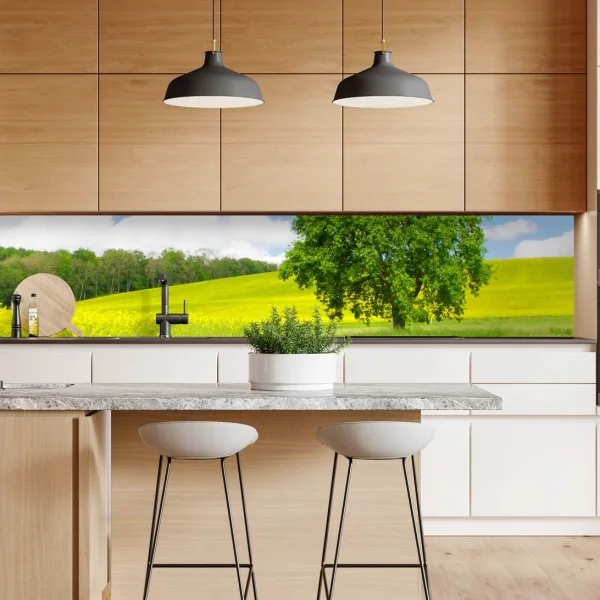 Naklejka repozycjonowalna złote tropikalne liście line art – Wallissimo®