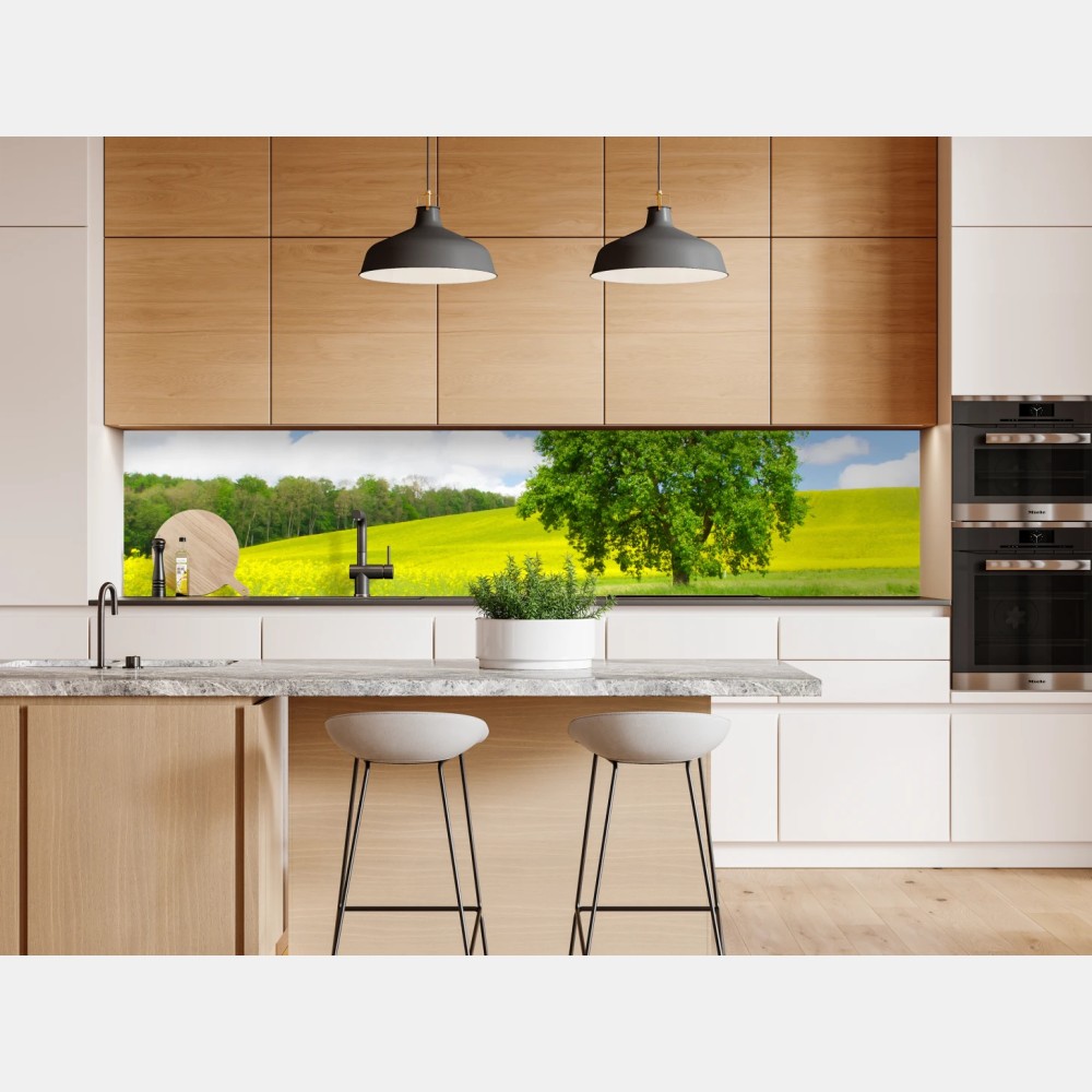 Naklejka repozycjonowalna słoneczna wiejska ścieżka z samotnym drzewem – Wallissimo® Naklejka repozycjonowalna słoneczna wiejska ścieżka z samotnym drzewem – Wallissimo®