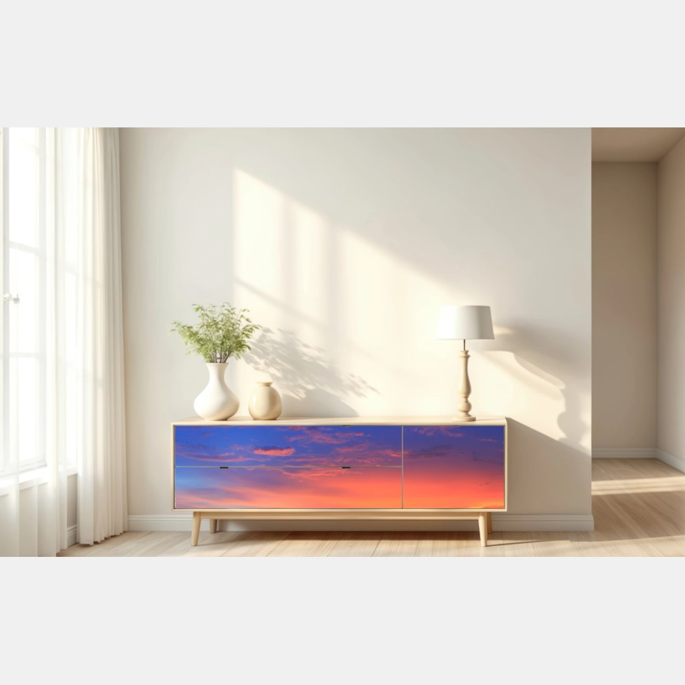 Naklejka repozycjonowalna molo o zachodzie słońca nad plażą – Wallissimo® Naklejka repozycjonowalna molo o zachodzie słońca nad plażą – Wallissimo®