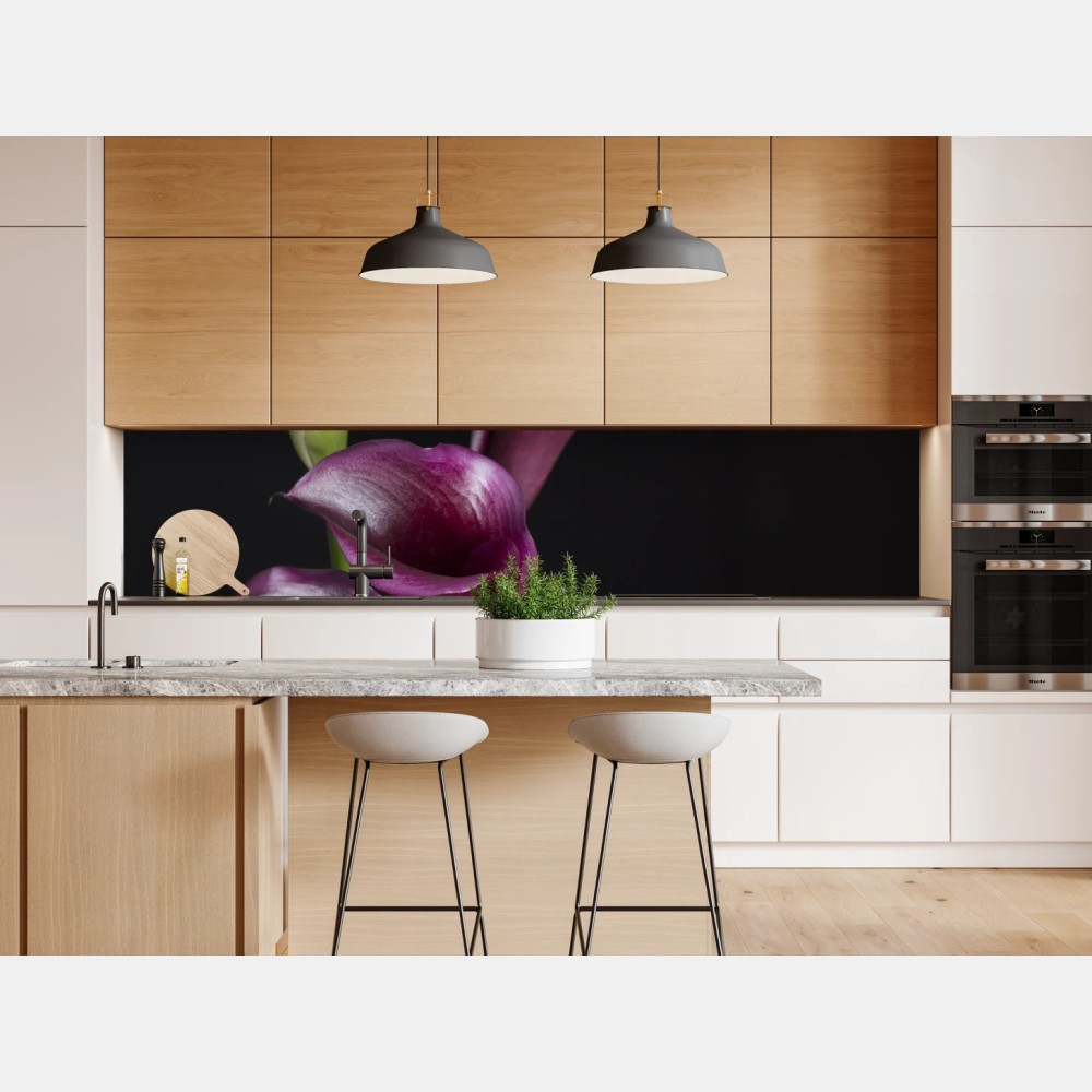 Naklejka repozycjonowalna bukiet fioletowych i białych kalii – Wallissimo® Naklejka repozycjonowalna bukiet fioletowych i białych kalii – Wallissimo®