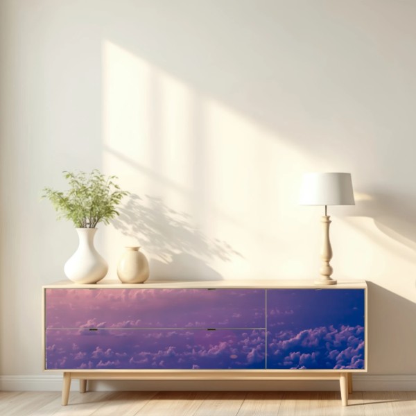 Naklejka repozycjonowalna samolot nad chmurami o wschodzie słońca – Wallissimo® Naklejka repozycjonowalna samolot nad chmurami o wschodzie słońca – Wallissimo®