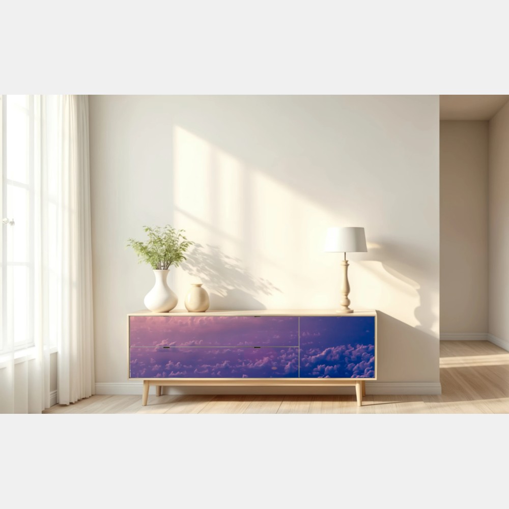 Naklejka repozycjonowalna samolot nad chmurami o wschodzie słońca – Wallissimo® Naklejka repozycjonowalna samolot nad chmurami o wschodzie słońca – Wallissimo®