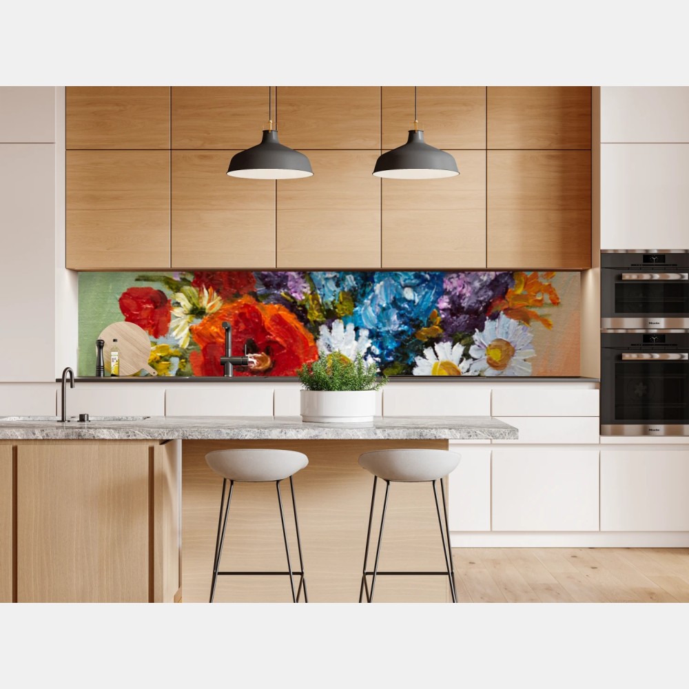 Naklejka repozycjonowalna wielobarwny bukiet w wazonie – Wallissimo® Naklejka repozycjonowalna wielobarwny bukiet w wazonie – Wallissimo®